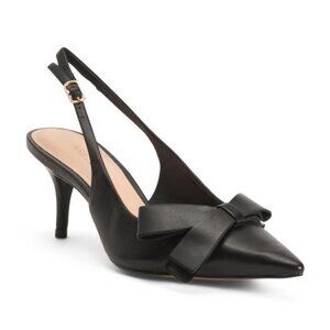 AREZZO Made In Brazil Leather Eliza Low Stiletto Pumps